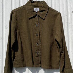 Me & Arrow Button-up Linen Top